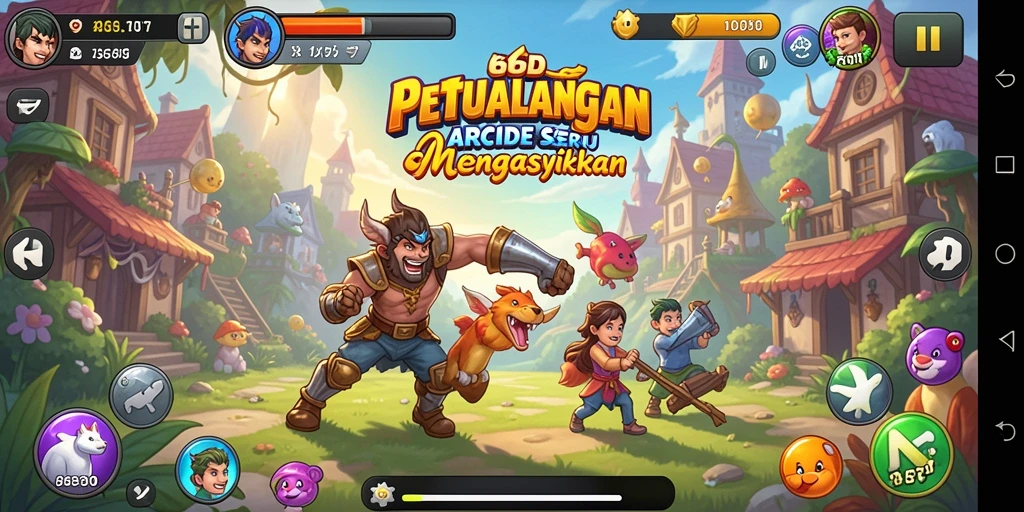 Tampilan seru dari gameplay arcade 66D yang penuh tantangan.