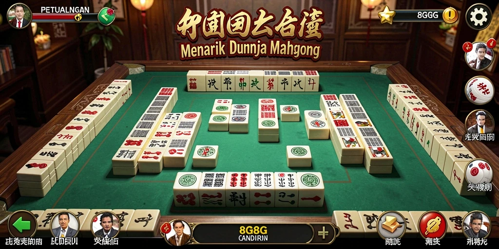 Tampilan gameplay 8G8G yang menarik dan penuh tantangan Mahjong.