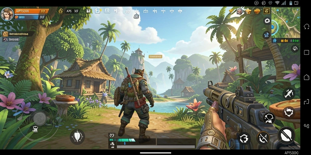 Screenshot menunjukkan gameplay seru di dunia terbuka API5000.