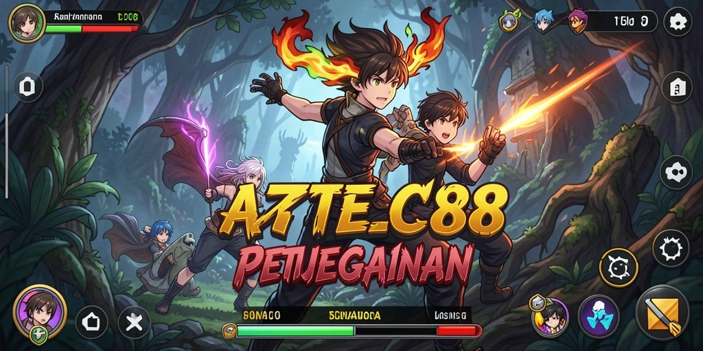 Tampilan gameplay AZTEC88 yang menakjubkan dan penuh warna.