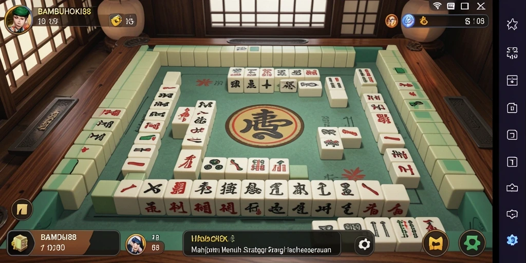 Menampilkan gameplay Mahjong yang menarik dan seru di BAMBUHOKI88.