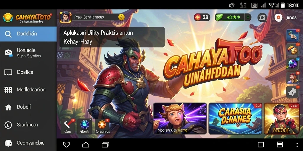 Tampilan aplikasi CAHAYATOTO dengan berbagai fitur bermanfaat