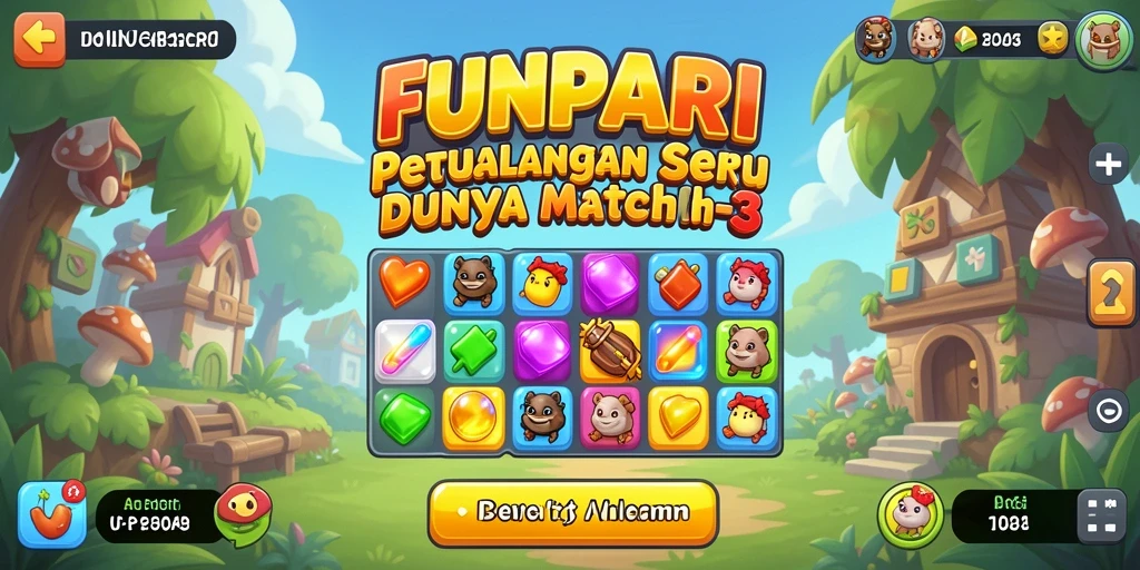 Tampilan menarik dari gameplay seru FUNPARI Match-3.
