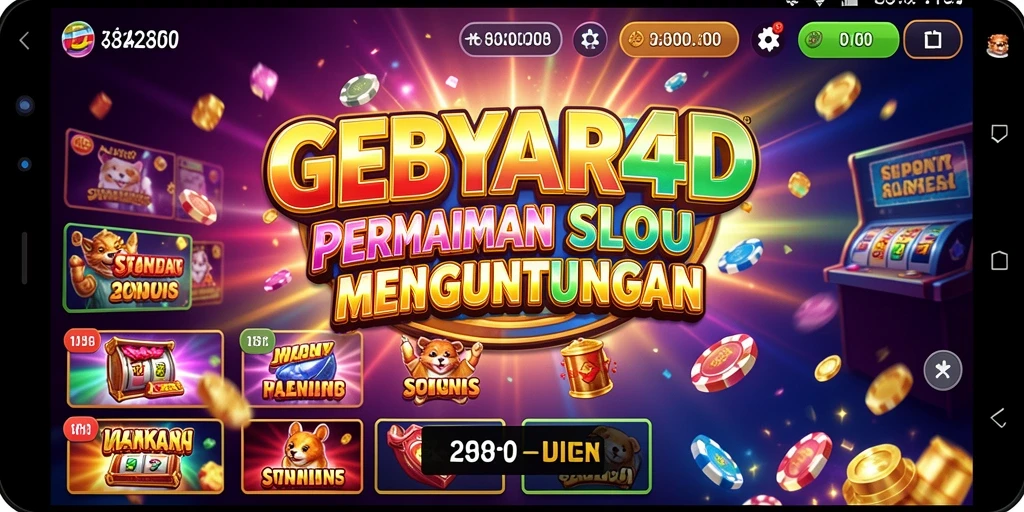 Tampilan gameplay seru dalam GEBYAR4D dengan berbagai tema slot.