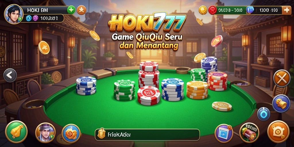 Tampilan aksi seru dalam gameplay QiuQiu HOKI777.