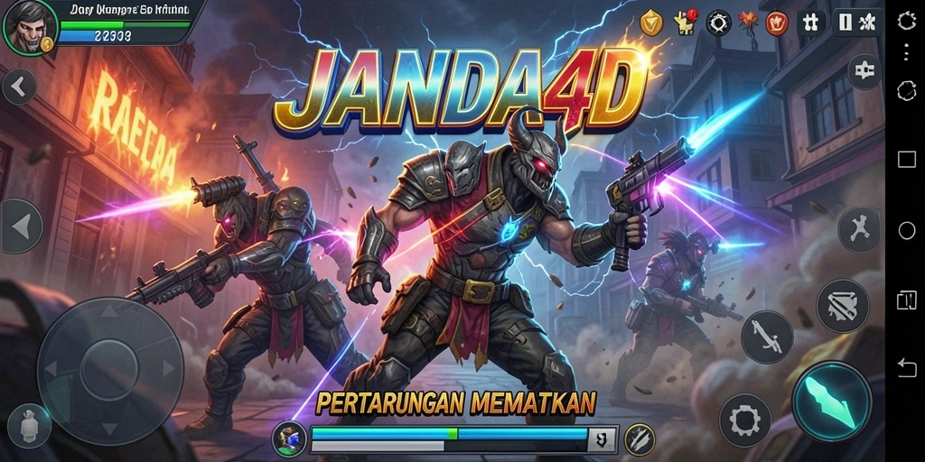 Gameplay pertarungan intens di JANDA4D dengan karakter yang kuat.