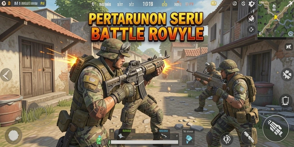 Tampilan gameplay seru dari MG108 di arena Battle Royale.