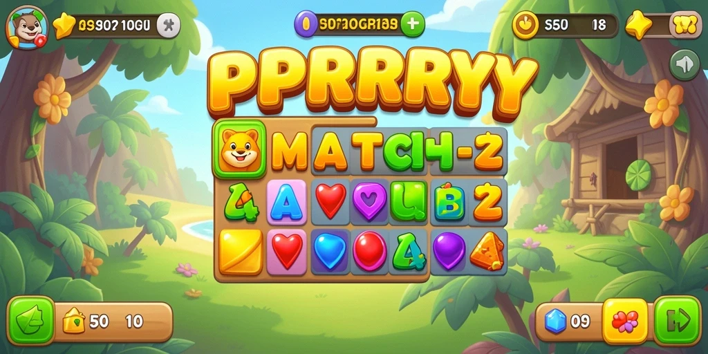 Tampilan gameplay seru PPRRYY dalam momen mencocokkan permata