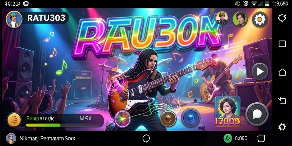 Tampilan gameplay RATU303 yang menarik dengan berbagai alat musik.