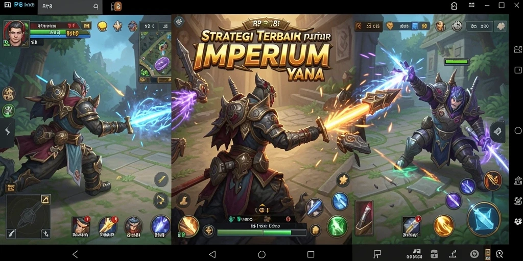 Screenshot utama RP8 menampilkan aksi pertempuran strategis yang mendebarkan.