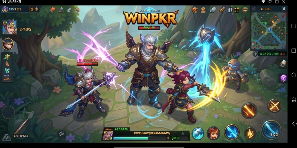 Gameplay WINPKR yang seru dengan petualangan dan pertarungan.